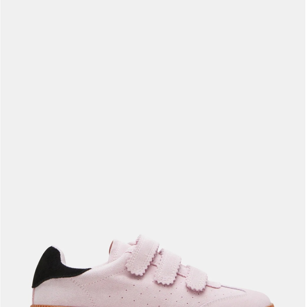 Pink and Black Velcro Sneakers with White Sole